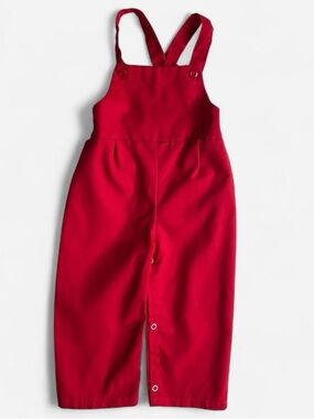 Vintage Kids Bright Red Crossback Overalls